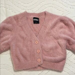 Katie J Pink Fuzzy Women's Sweater
